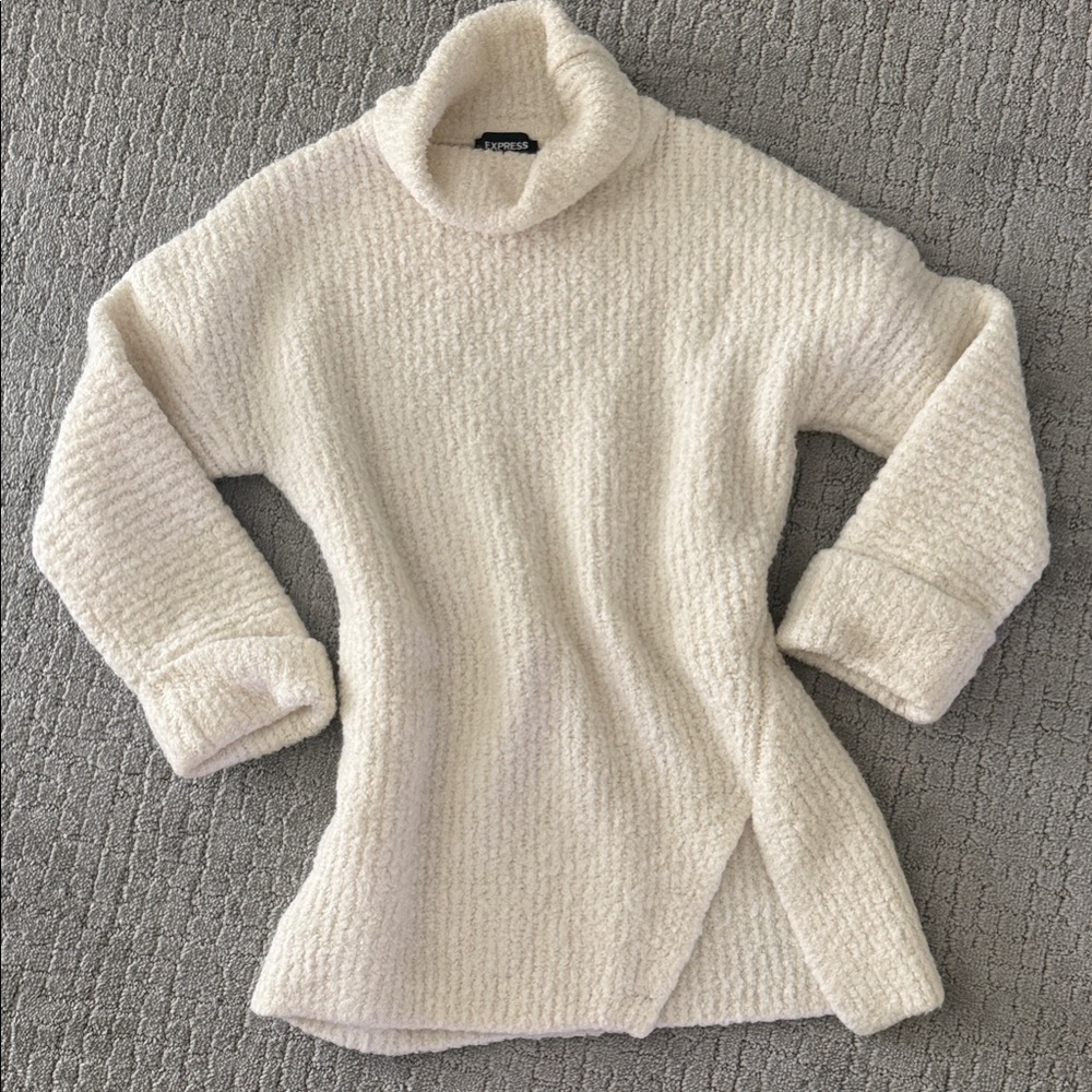 Wool blend Express Cream Cowl Neck Sweater